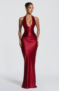 Vestido de graduación largo rojo de satén - Elena™ Ana Ibiza