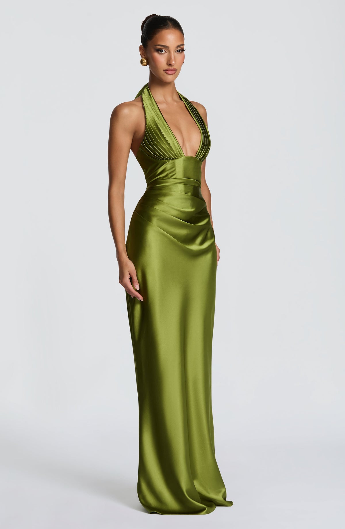Elena™ oliva: vestido largo para una cena de gala, foto 5