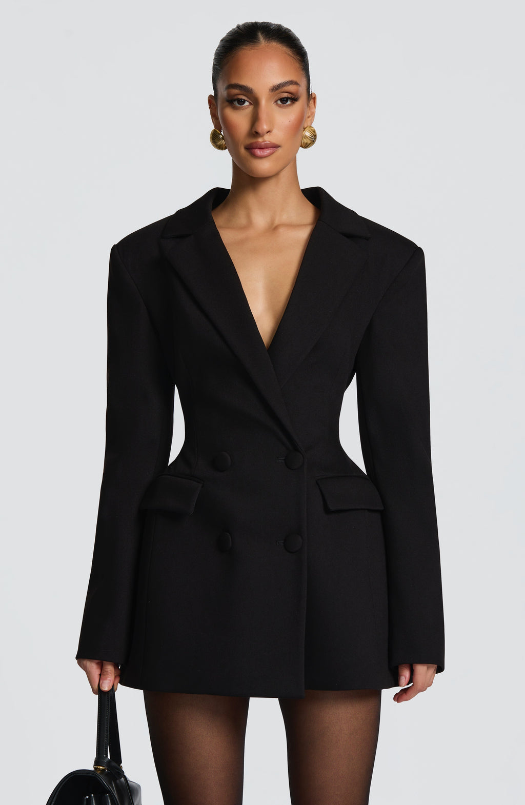 Vestido americana Elvira™ corto en negro con hombreras, foto 4
