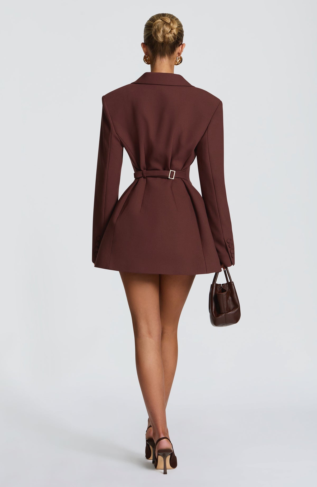 Vestido americana Elvira™ corto en ciruela con hombreras, foto 4