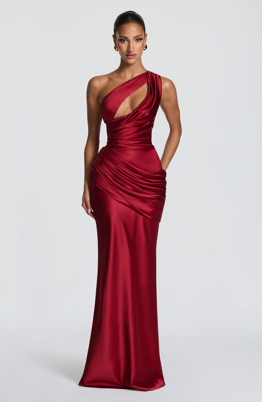 Vestido de graduación largo rojo asimétrico - Elvira™ Ana Ibiza
