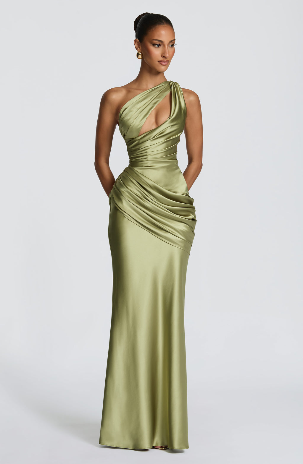 Elvira™ oliva claro: vestido largo para una cena de gala, foto 5