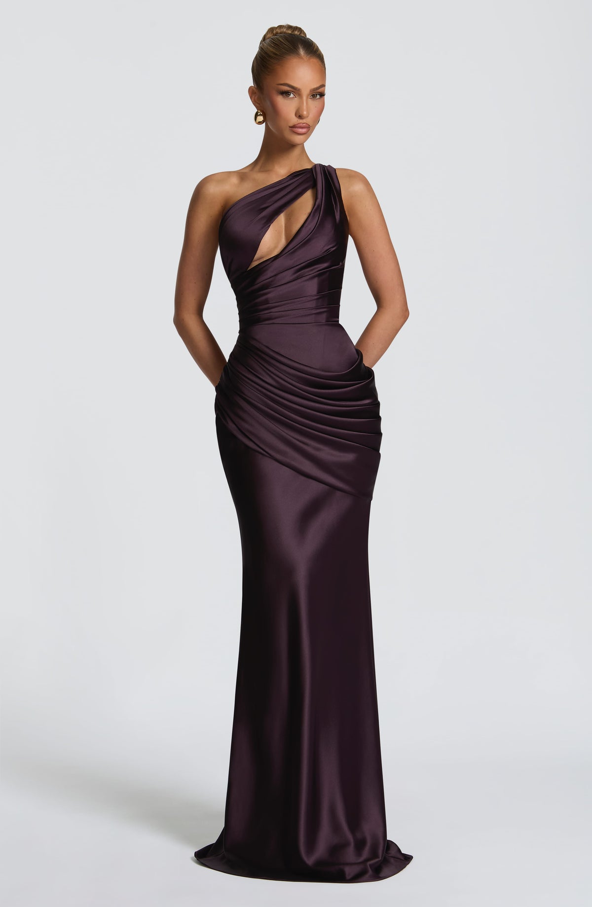 Vestido de graduación largo morado asimétrico - Elvira™ Ana Ibiza