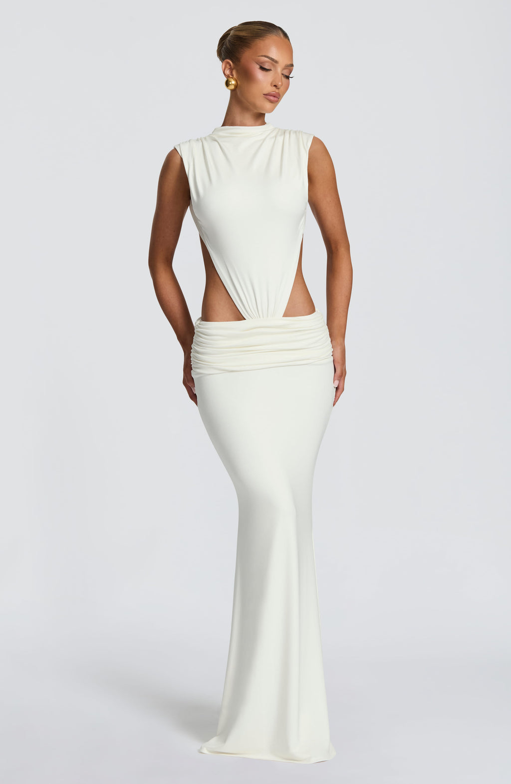 Vestido blanco largo de punto para preboda o evento - Fernanda™ Ana Ibiza