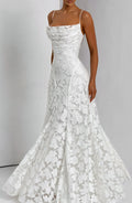 Vestido blanco largo drapeado para preboda o evento - Matilda™ Ana Ibiza