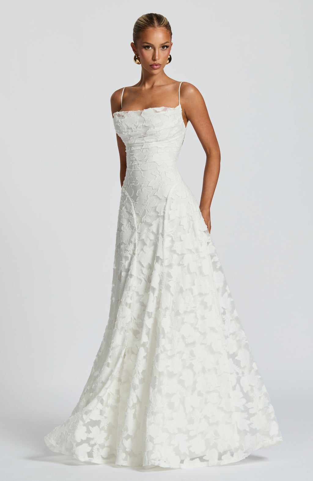 Vestido Matilda™ marfil con escote drapeado, foto 9