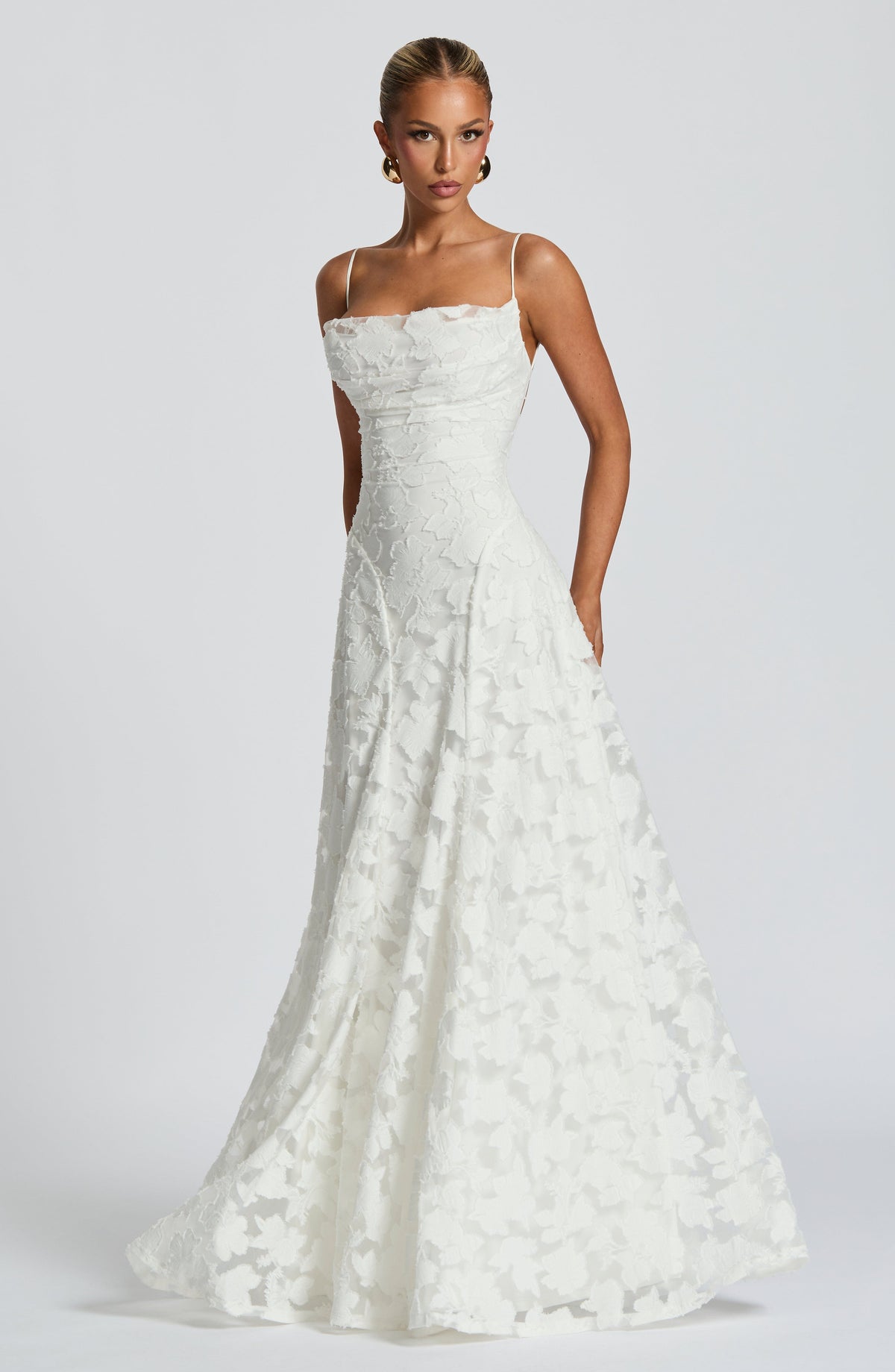 Vestido Matilda™ marfil con escote drapeado, foto 9