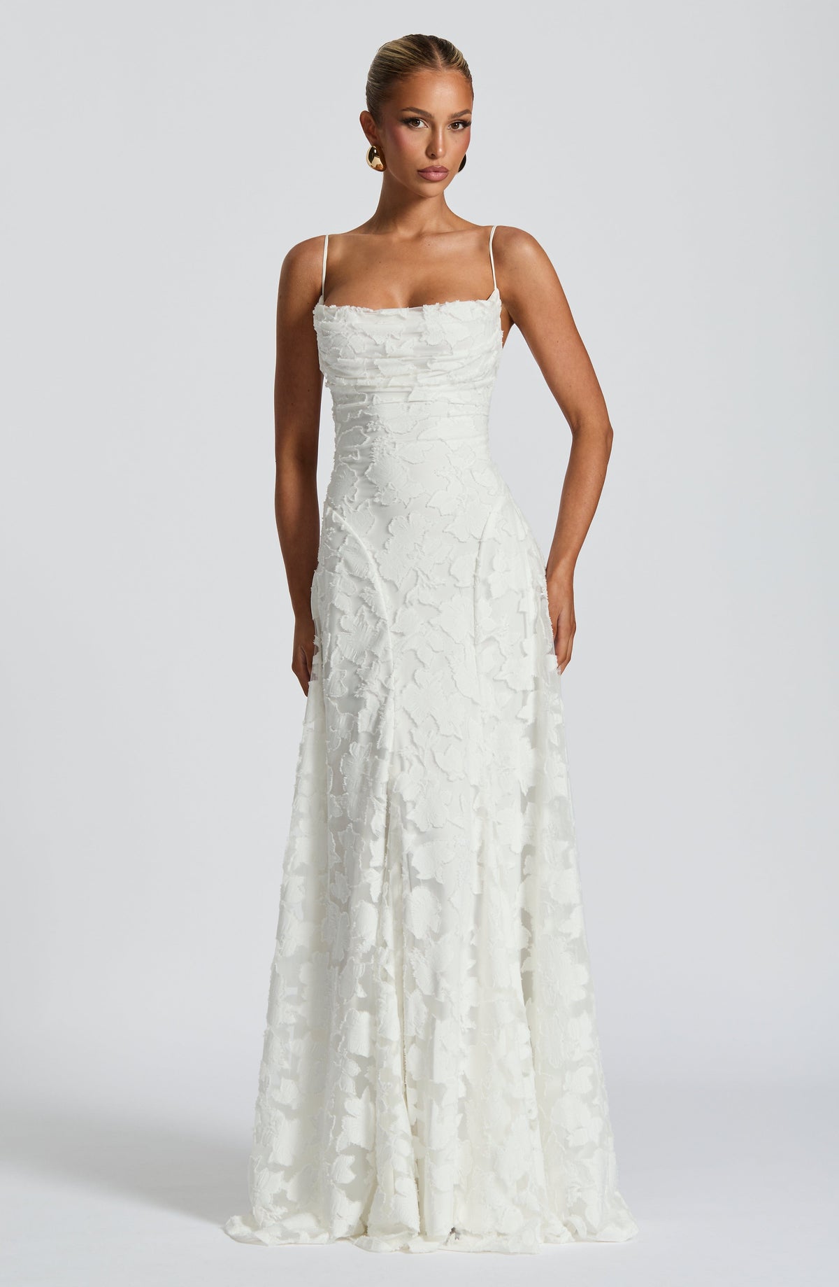 Vestido Matilda™ marfil con escote drapeado, foto 11