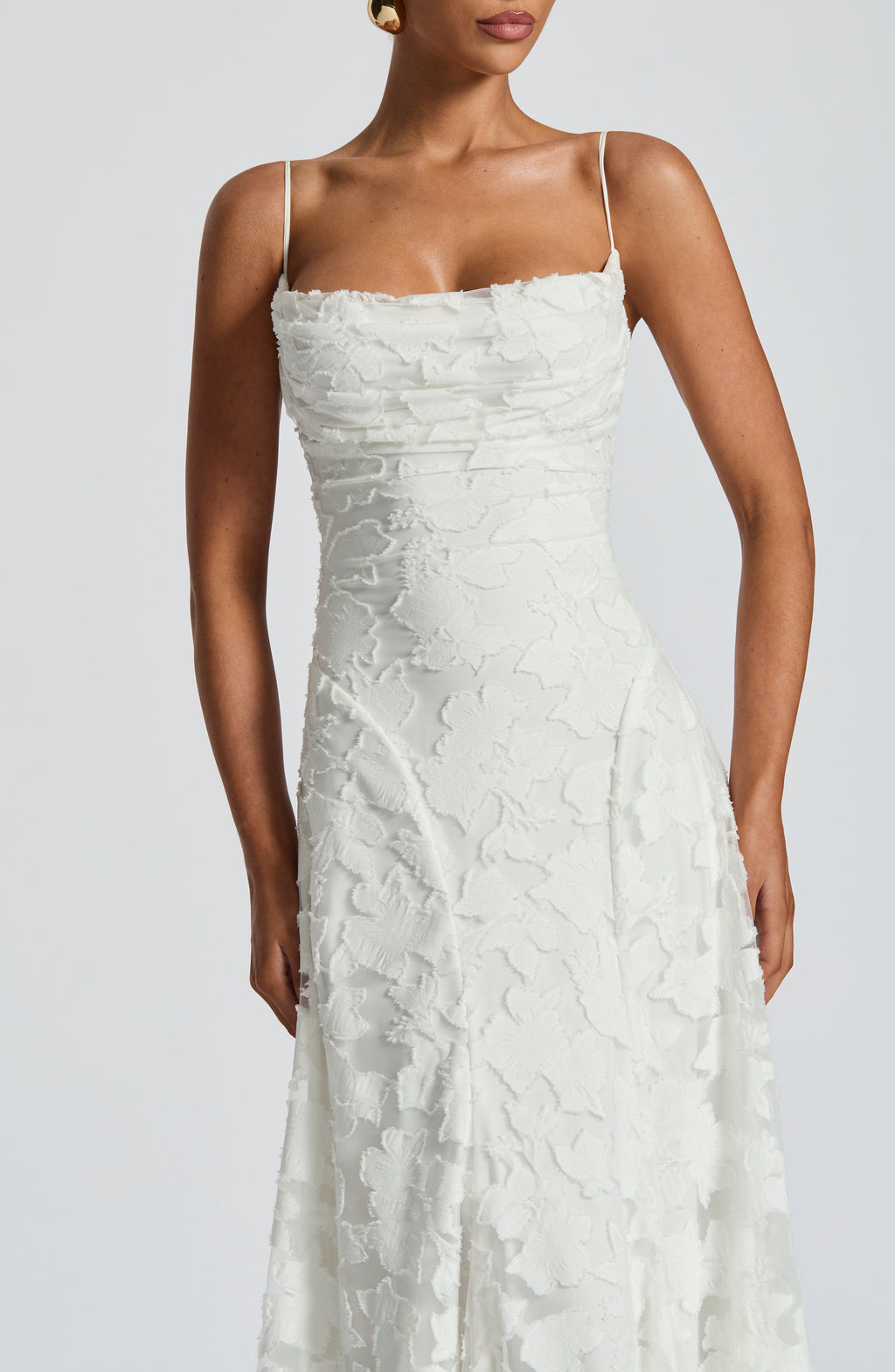 Vestido Matilda™ marfil con escote drapeado, foto 7