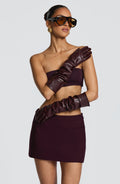 Francisca™ - Guantes Largos de Polipiel Morado