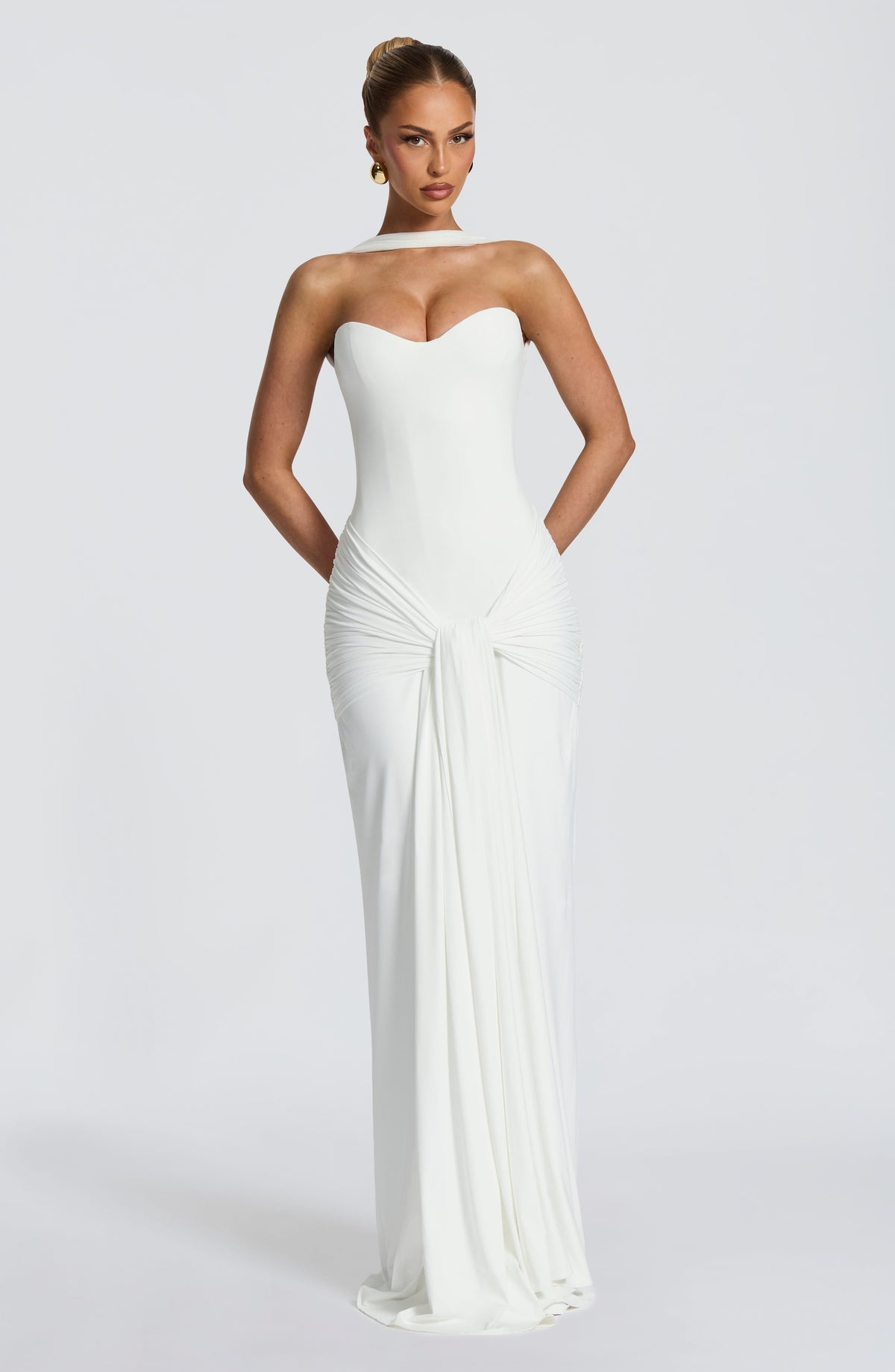 Gema™ - Vestido Largo de Punto Marfil