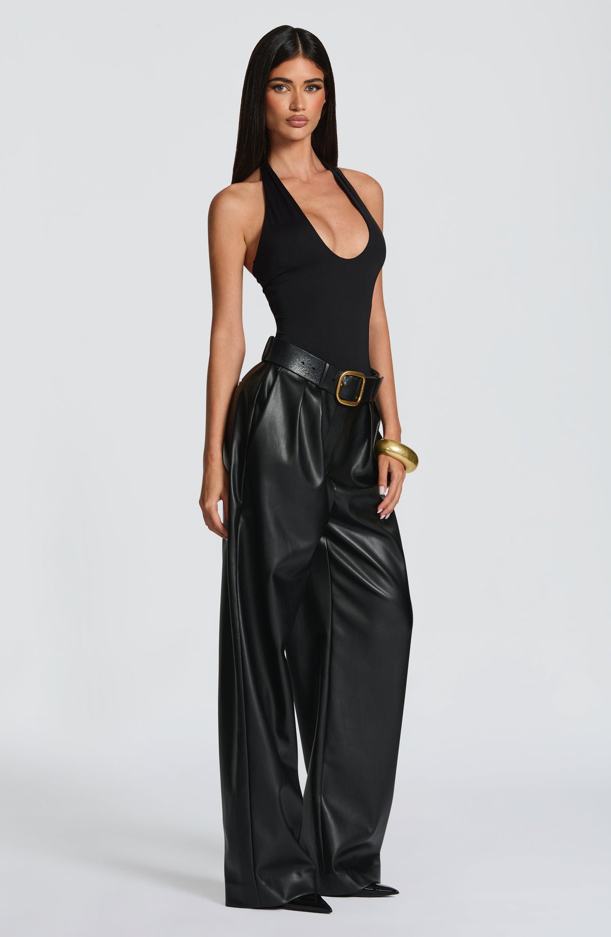 Gloria™ en negro, pantalón de polipiel