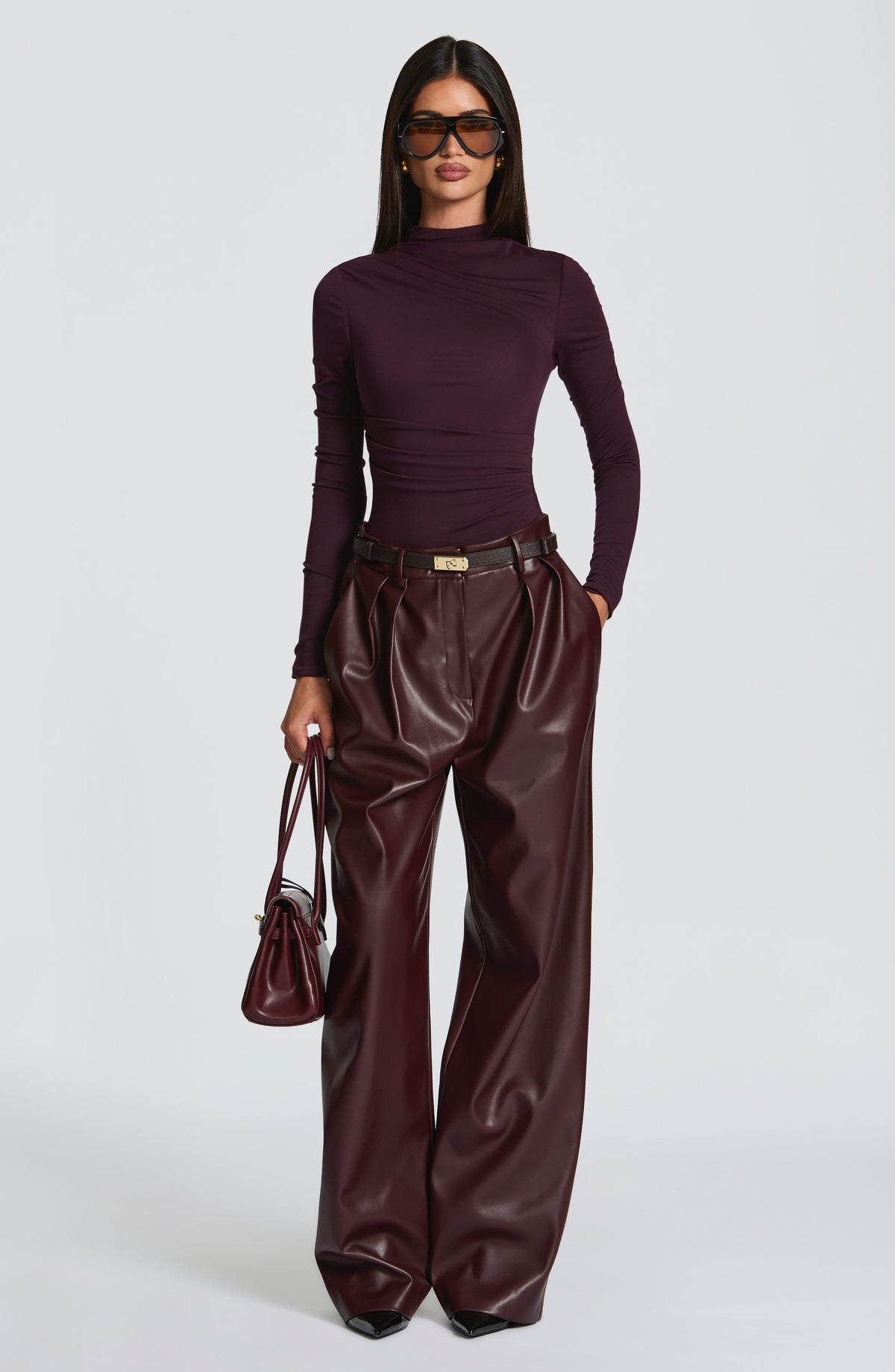 Gloria™ - Pantalón de Polipiel Morado