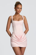 Vestido corto de cóctel rosa de satén - Isabel™ Ana Ibiza
