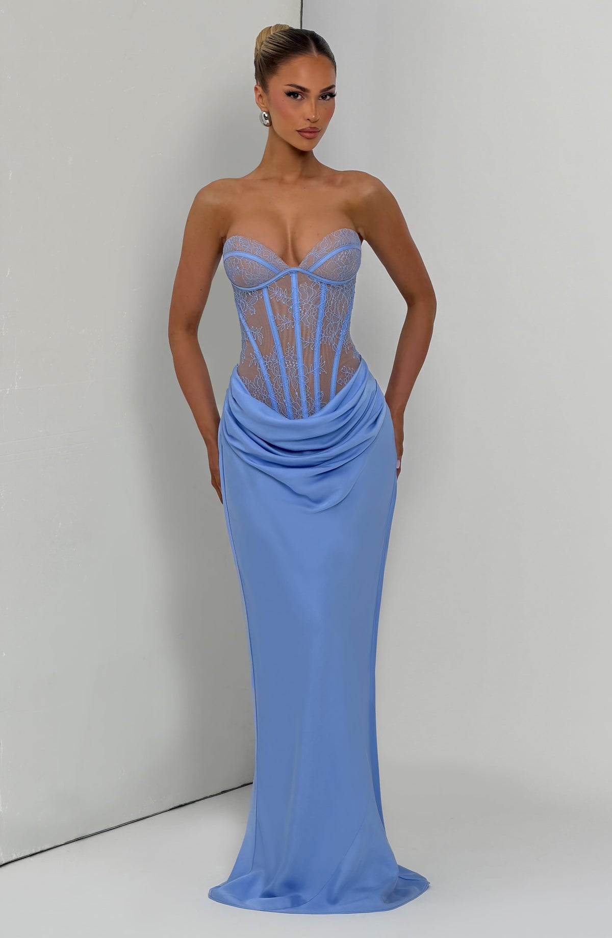Vestido Catalina™ celeste con corsé, foto 13