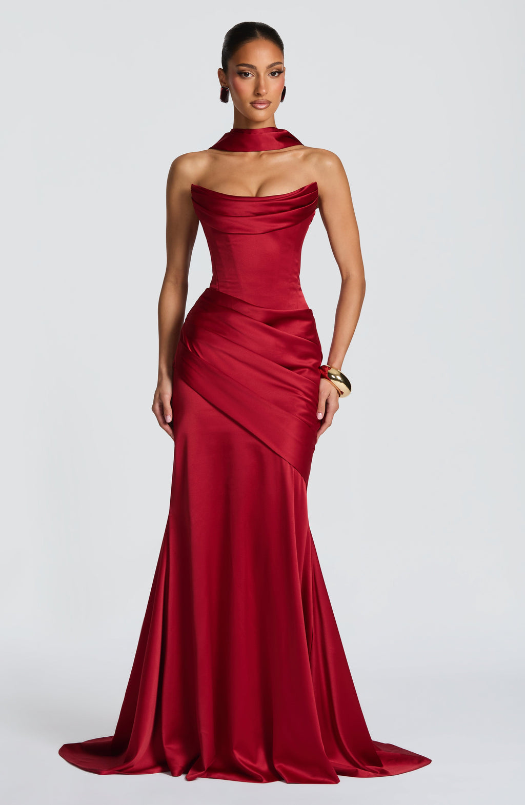 Cristina™ rojo: vestido largo para una cena de gala, foto 5