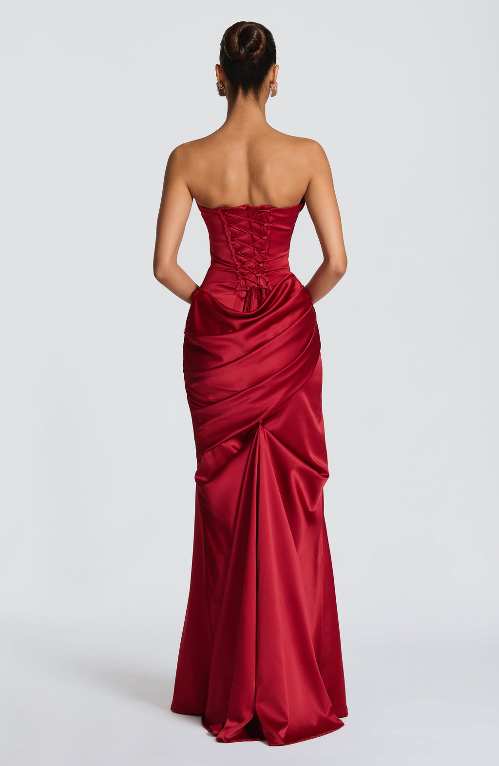 Vestido de evento Cristina™ rojo con palabra de honor, foto 4