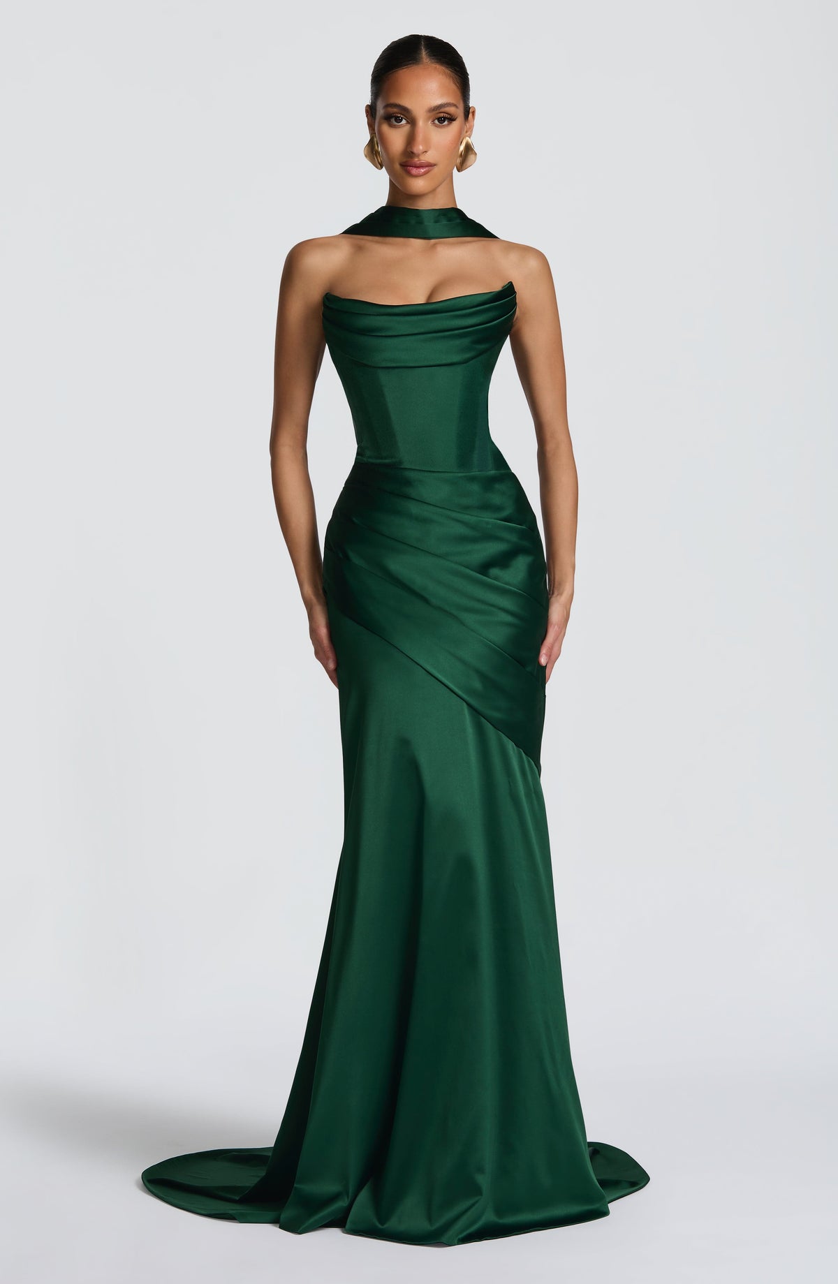 Vestido Cristina™ esmeralda con palabra de honor, foto 9