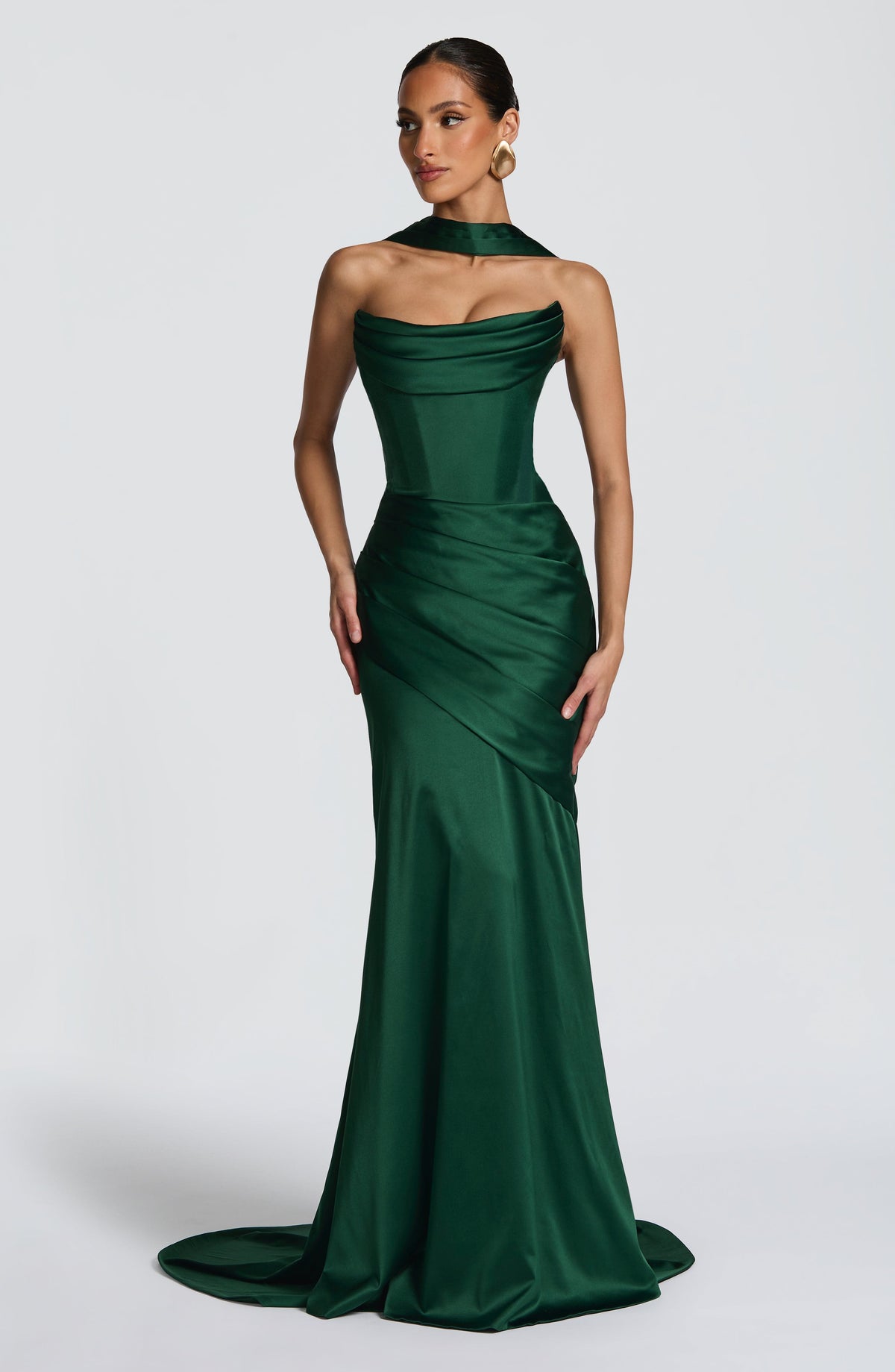 Vestido Cristina™ esmeralda con corsé, foto 13