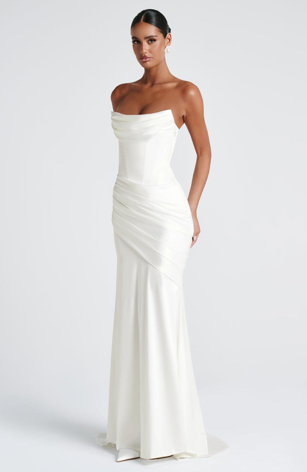 Vestido Cristina™ marfil con palabra de honor, foto 9