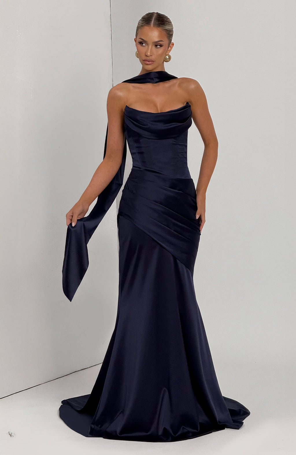 Cristina™ azul marino: vestido largo para una cena de gala, foto 5