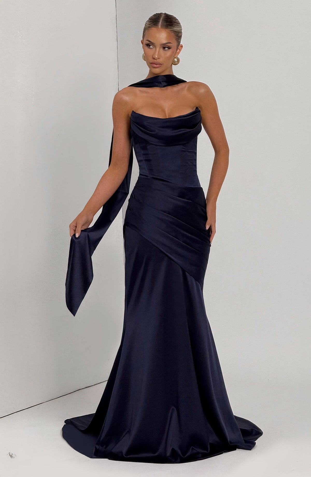 Cristina™ azul marino: vestido largo para una cena de gala, foto 5