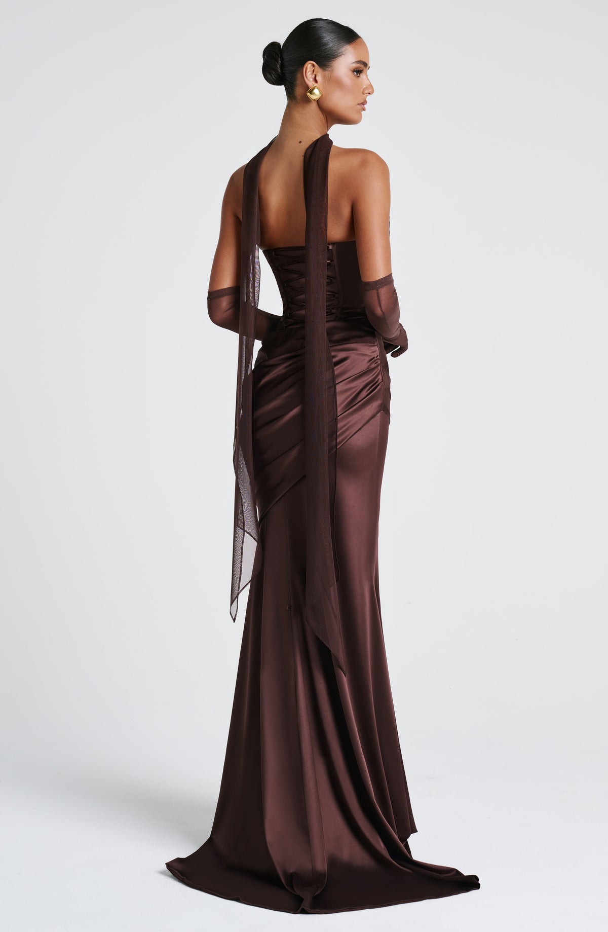 Vestido Cristina™ ciruela con escote drapeado, foto 11