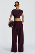 Pantalón de sastre morado de fiesta - Clara™ Ana Ibiza