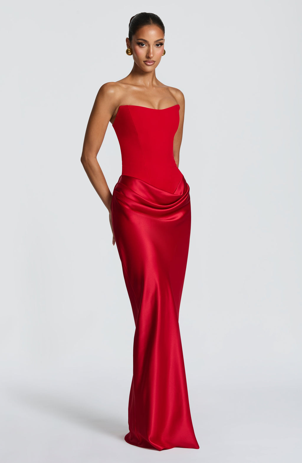 Vestido largo Marta™ rojo con corsé, foto 7