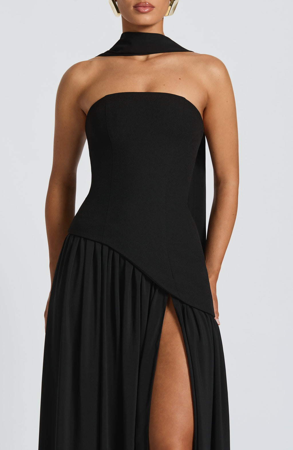 Vestido de evento Malena™ negro con palabra de honor, foto 4