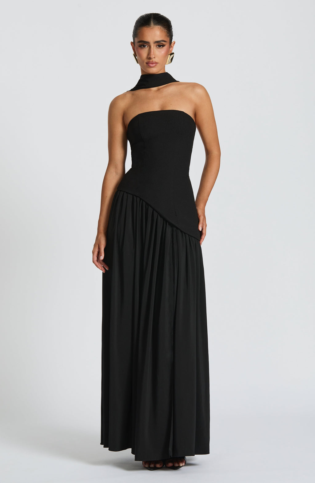 Malena™ negro: vestido largo para una boda de noche, foto 5