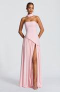 Vestido largo de invitada de boda rosa de chifón - Malena™ Ana Ibiza