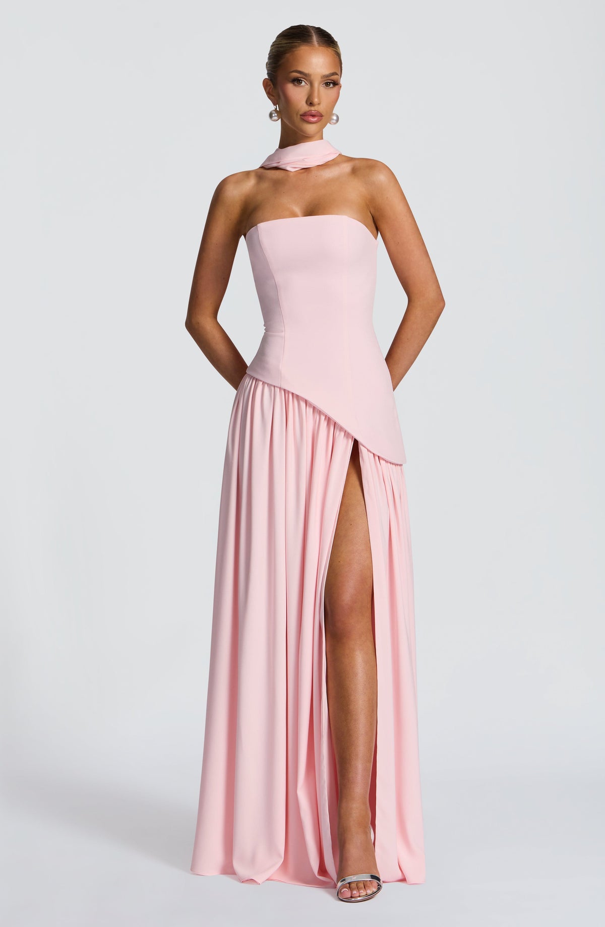 Malena™ - Vestido Largo de Chifón Rosa