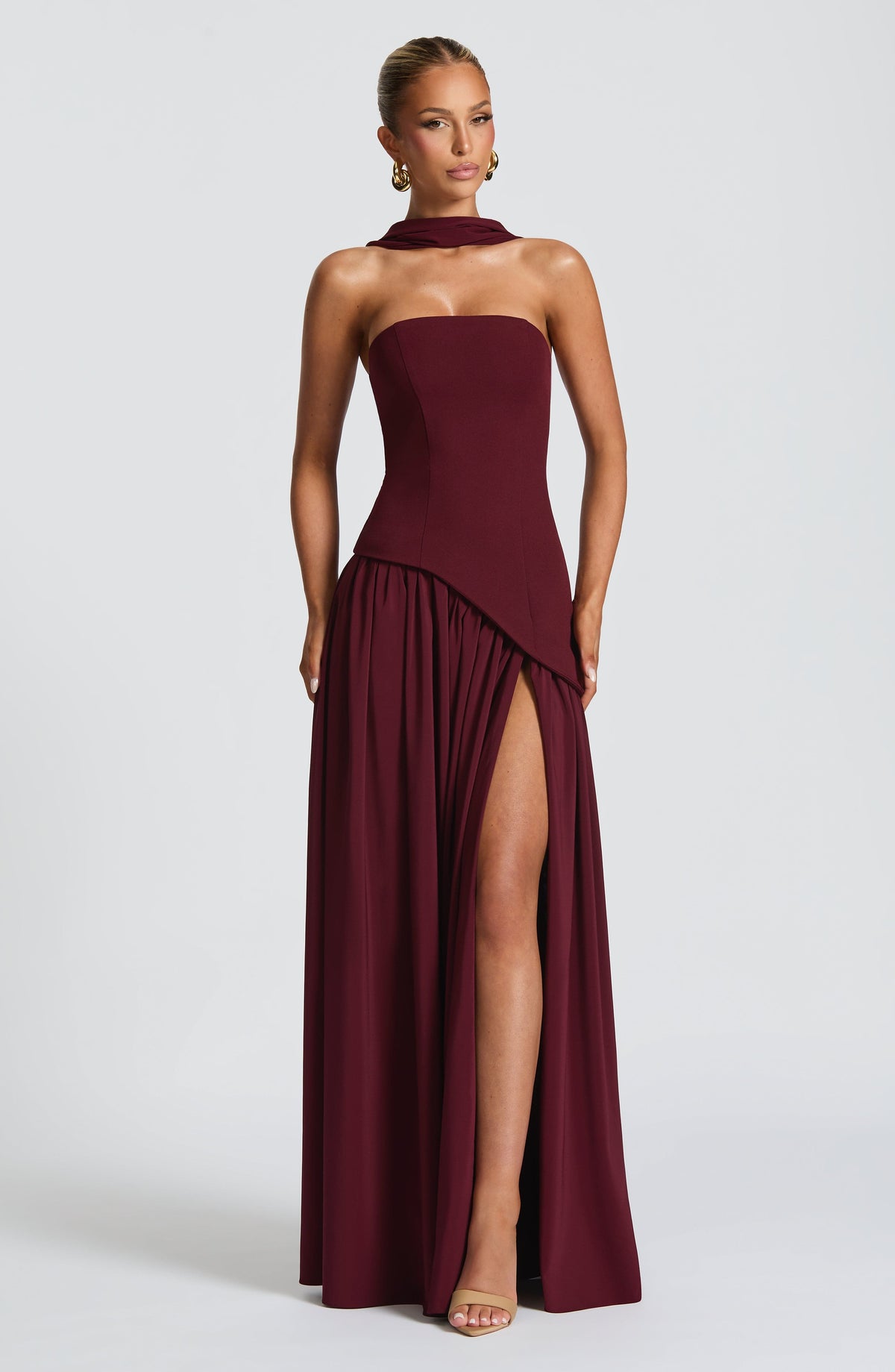 Malena™ cereza: vestido largo para una boda de noche, foto 5