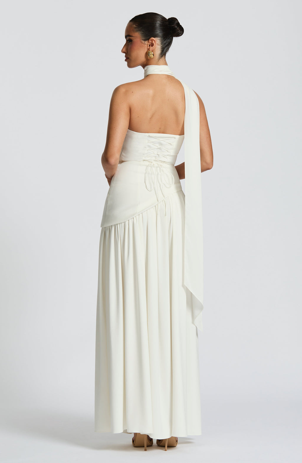 Vestido de evento Malena™ marfil con palabra de honor, foto 4