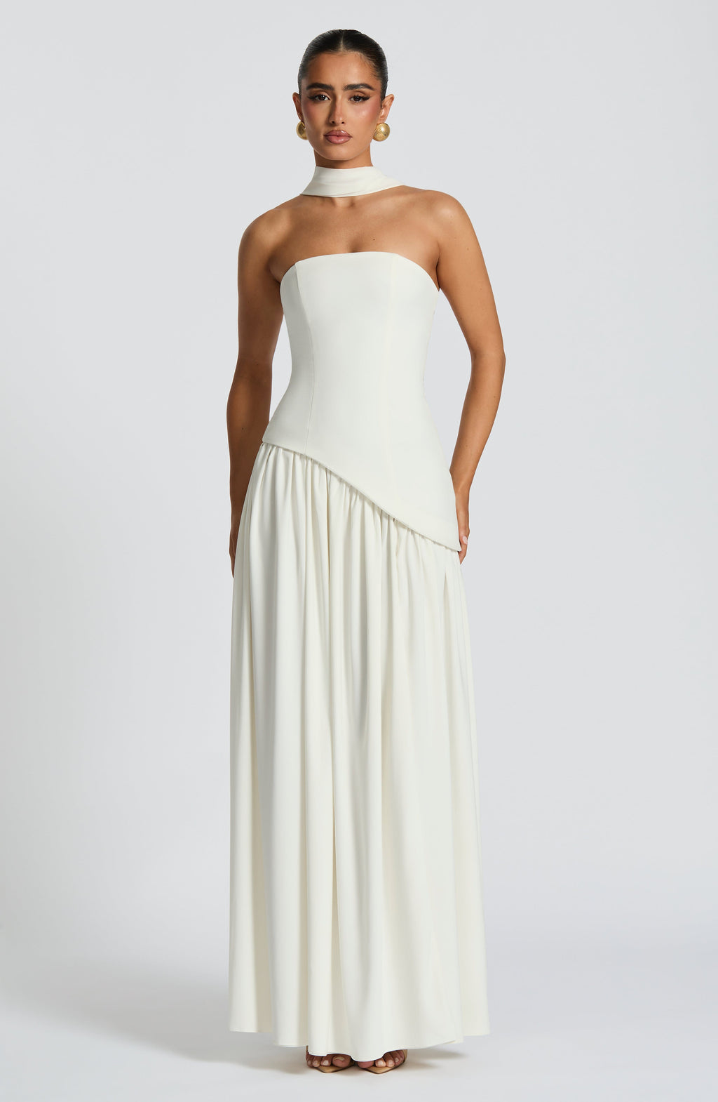 Vestido blanco largo de chifón para preboda o evento - Malena™ Ana Ibiza