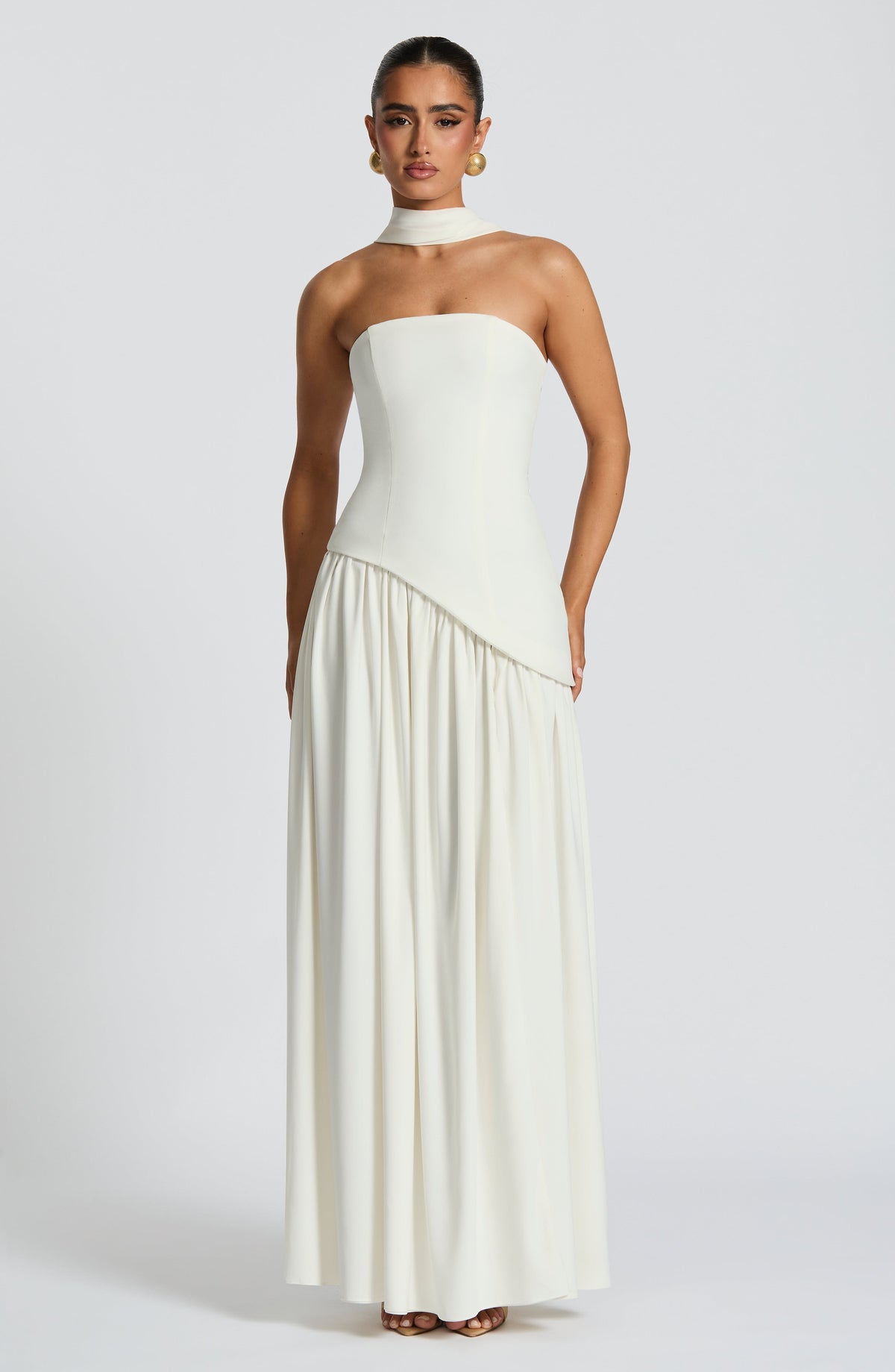 Vestido blanco largo de chifón para preboda o evento - Malena™ Ana Ibiza