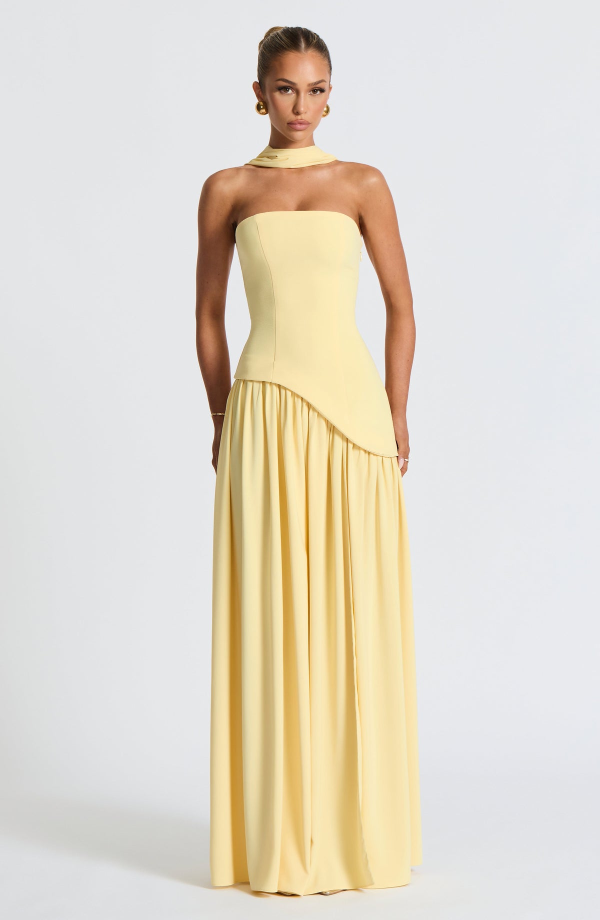 Malena™ - Vestido Largo de Chifón Limón
