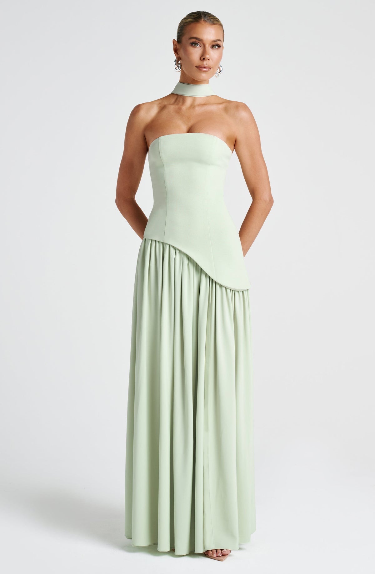 Vestido Malena™ menta con palabra de honor, foto 9