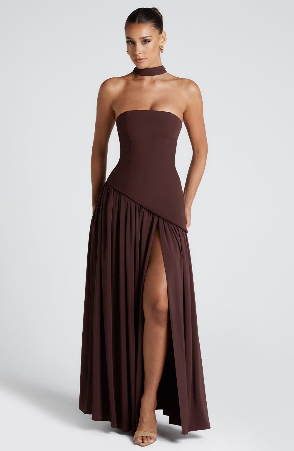 Vestido Malena™ ciruela con palabra de honor, foto 9