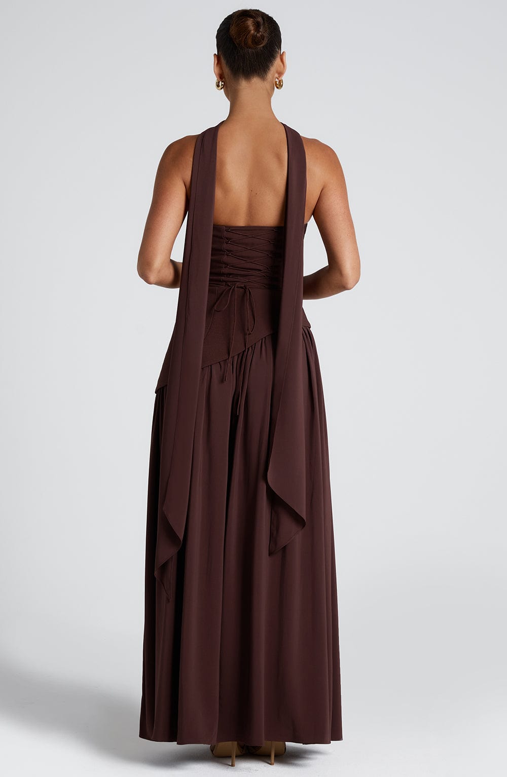 Vestido de evento Malena™ ciruela con palabra de honor, foto 4