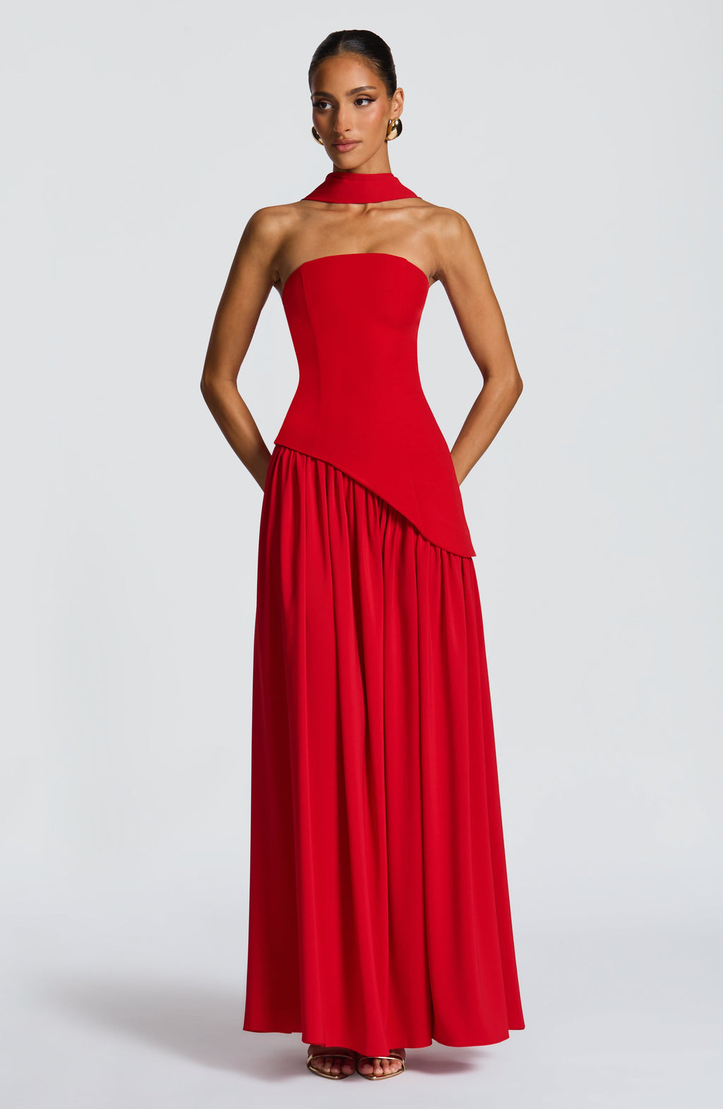 Vestido Malena™ rojo con palabra de honor, foto 9