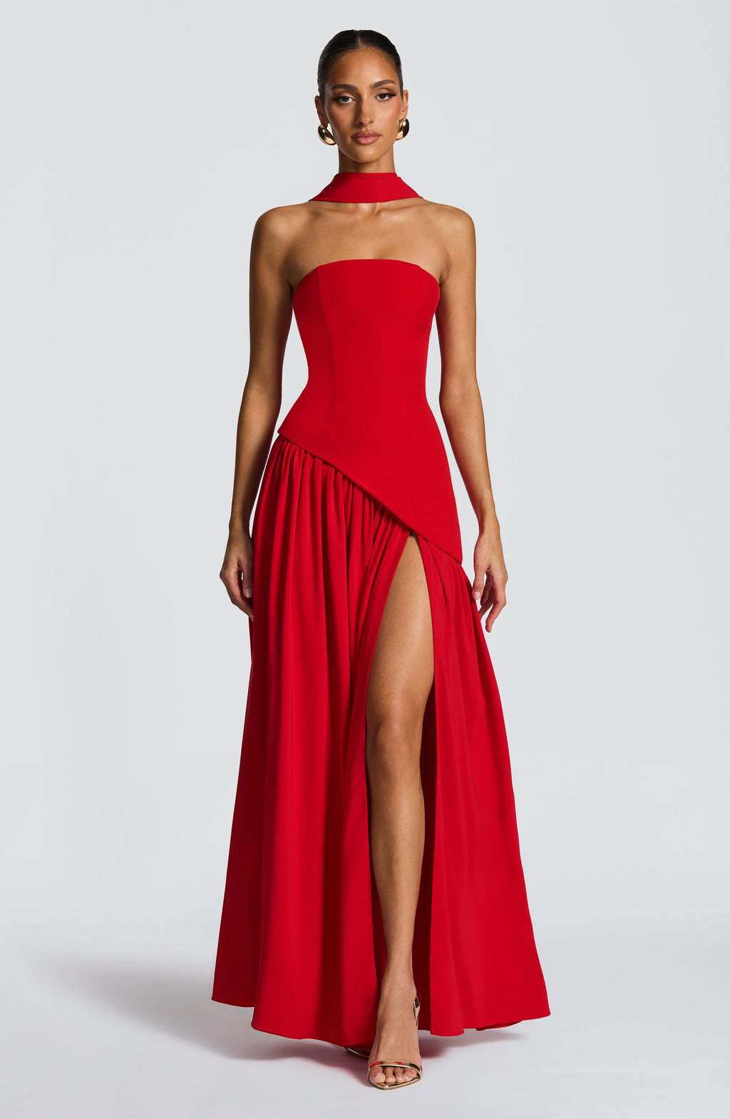 Malena™ rojo: vestido largo para una boda de noche, foto 5