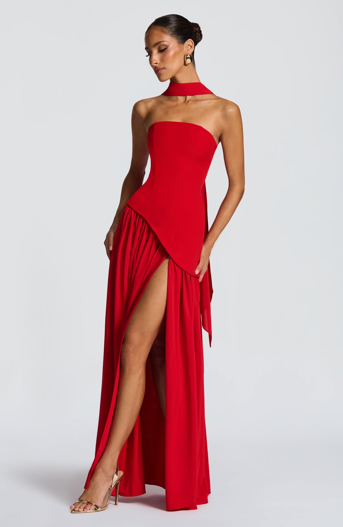 Vestido de evento Malena™ rojo con palabra de honor, foto 4