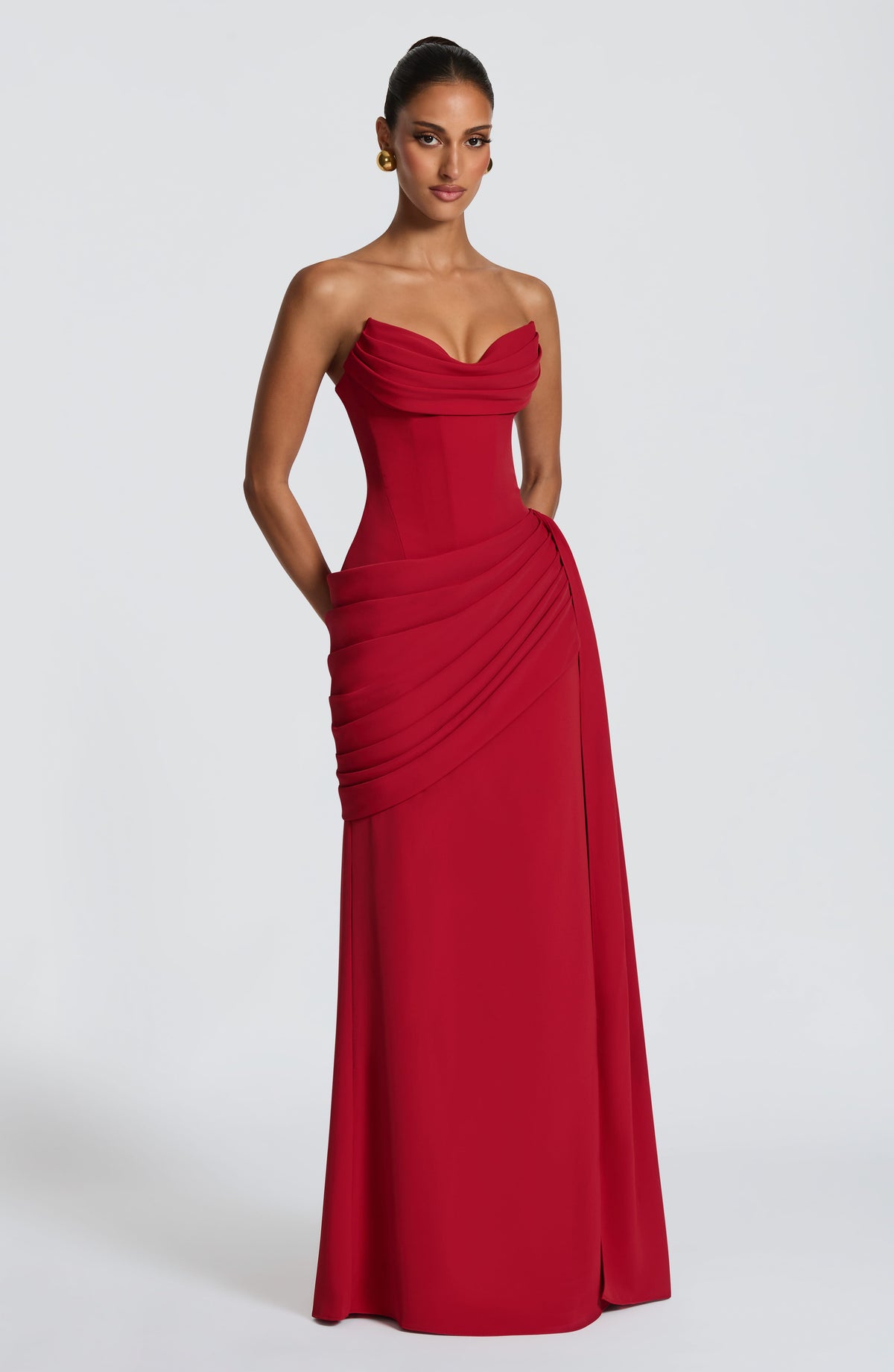 Vestido Marisa™ rojo con palabra de honor, foto 7