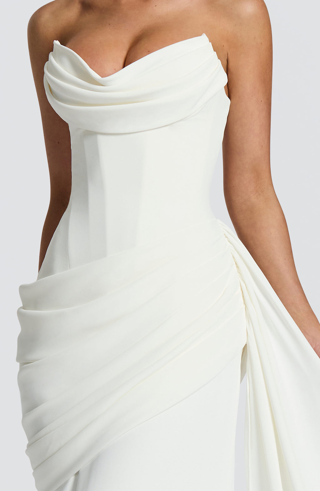 Vestido Marisa™ marfil con escote drapeado, foto 9