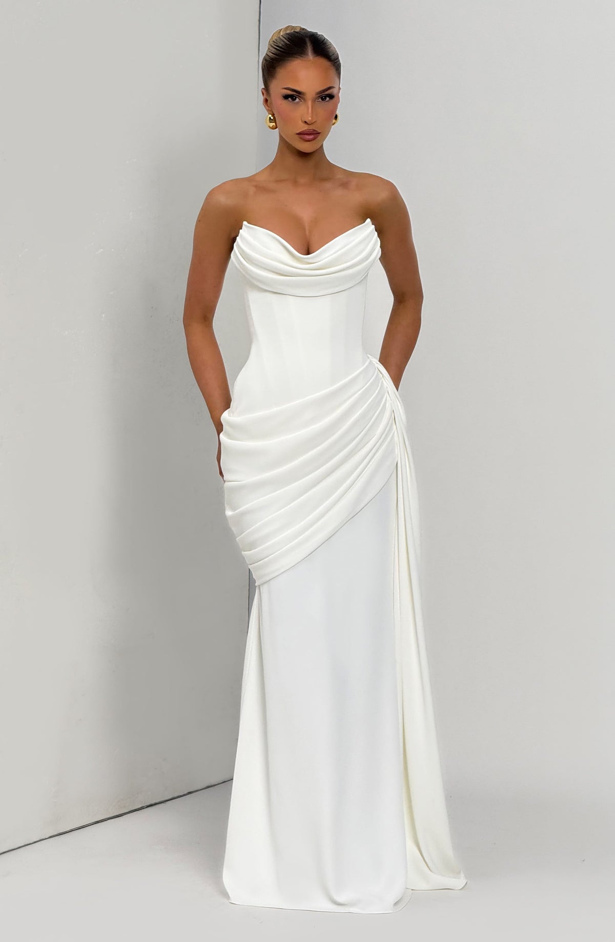Vestido Marisa™ marfil con palabra de honor, foto 7