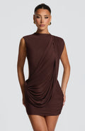 Vestido corto de cóctel ciruela de malla - Mireya™ Ana Ibiza