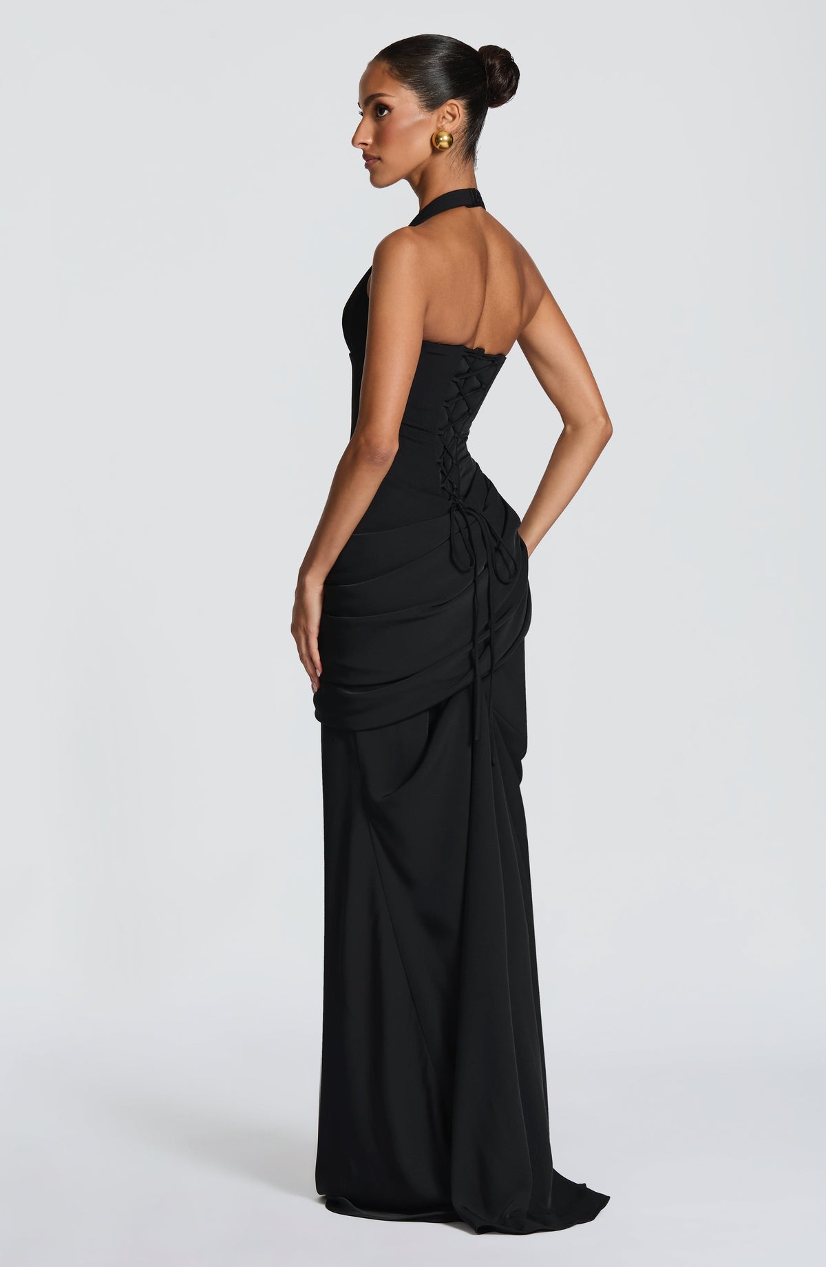 Noelia™ negro: vestido largo para una boda de noche, foto 5