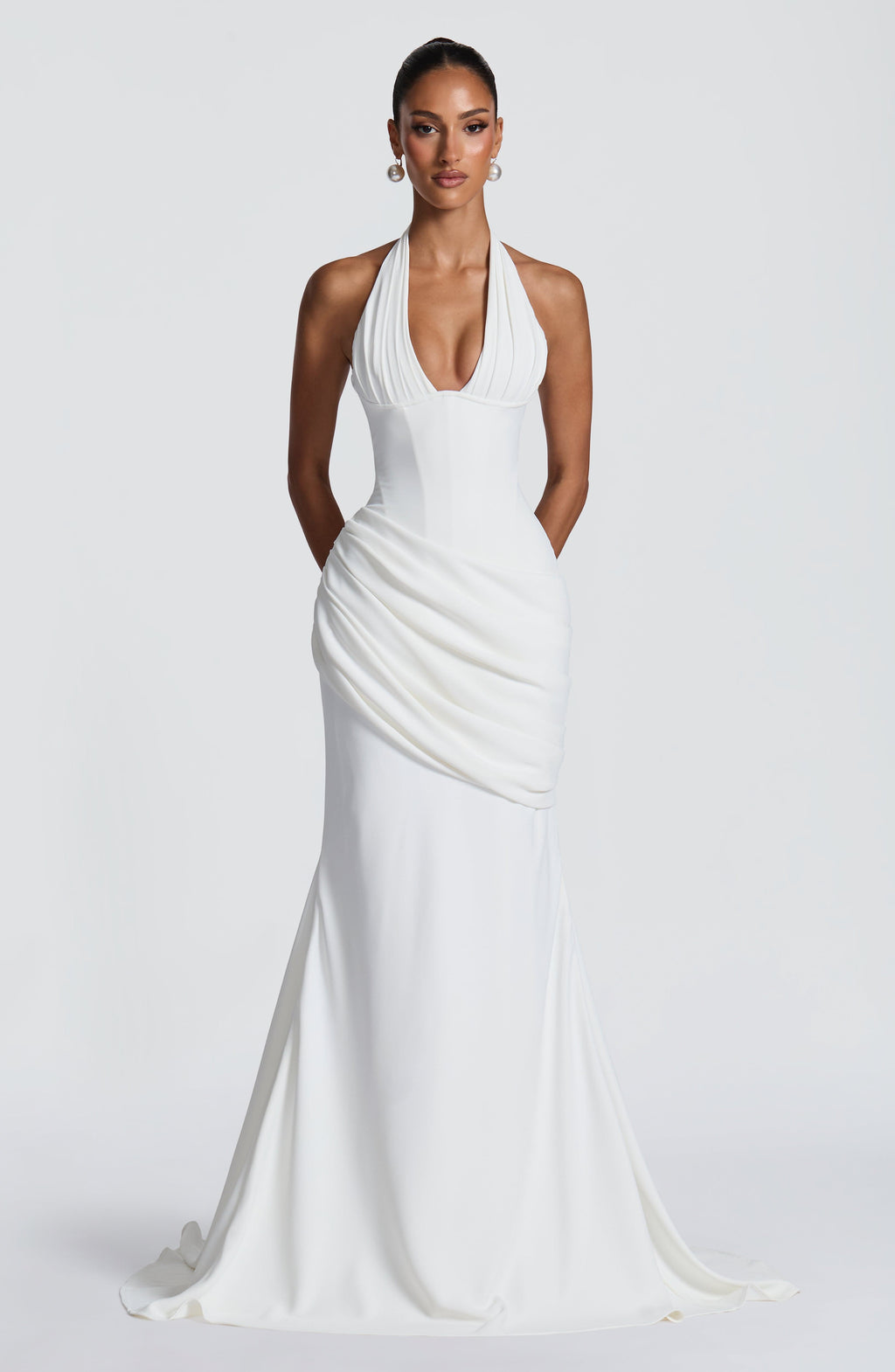 Vestido Noelia™ marfil con escote en V, foto 11
